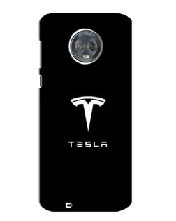 Чехол для Motorola MOTO G6 с картинкой «Tesla White Logo»