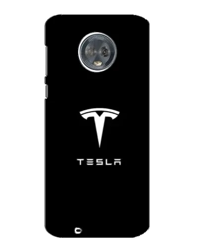Чехол для Motorola MOTO G6 с картинкой «Tesla White Logo»