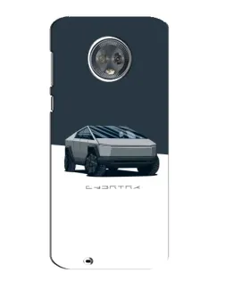 Чехол для Motorola MOTO G6 с картинкой «Серебристый Cybertruck Tesla»
