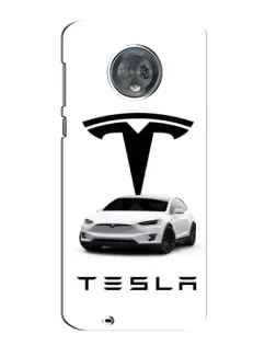 Чехол для Motorola MOTO G6 с картинкой «Tesla White Style»