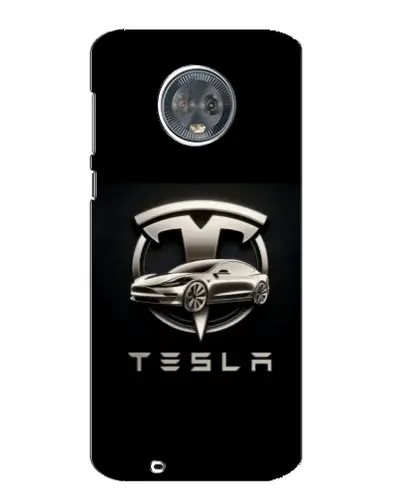 Чехол для Motorola MOTO G6 с картинкой «Tesla — серебристое авто»