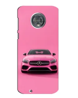Чехол для Motorola MOTO G6 с картинкой «Розовый Mercedes AMG»