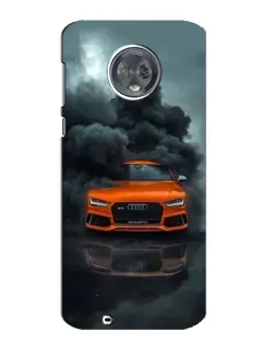 Чехол для Motorola MOTO G6 с картинкой «Audi в облаках дыма»