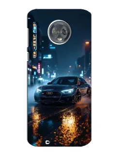 Чехол для Motorola MOTO G6 с картинкой «Ночной город и Audi»