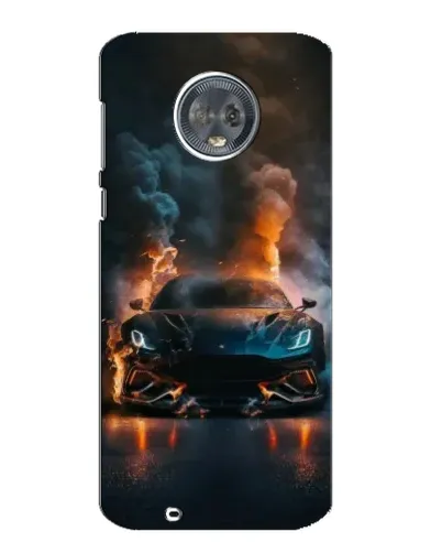 Чехол для Motorola MOTO G6 с картинкой «Lamborghini дымная эстетика»