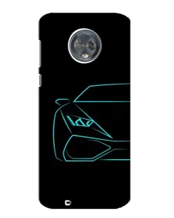 Чехол для Motorola MOTO G6 с картинкой «Голубой силуэт Lamborghini»