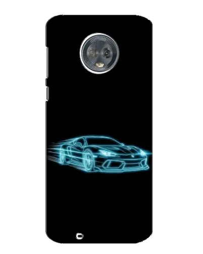 Чехол для Motorola MOTO G6 с картинкой «Неоновый контур Lamborghini»
