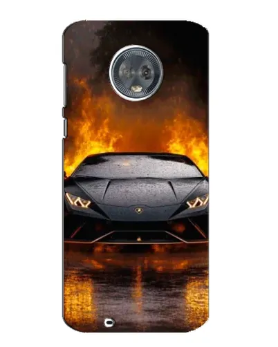Чехол для Motorola MOTO G6 с картинкой «Lamborghini в огне»