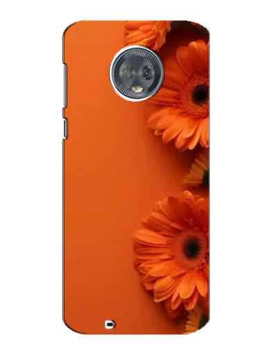 Чехол для Motorola MOTO G6 с картинкой «Оранжевые герберы»