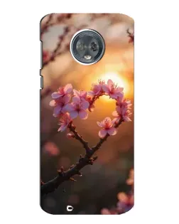 Чехол для Motorola MOTO G6 с картинкой «Розовый цвет сердце на фоне заката» Чехол для Motorola MOTO G6 с картинкой «Розовый цвет сердце на фоне заката»