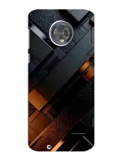 Чехол для Motorola MOTO G6 с картинкой «Черные геометрические блоки»