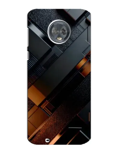 Чехол для Motorola MOTO G6 с картинкой «Черные геометрические блоки»