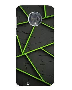 Чехол для Motorola MOTO G6 с картинкой «Зеленые геометрические линии»