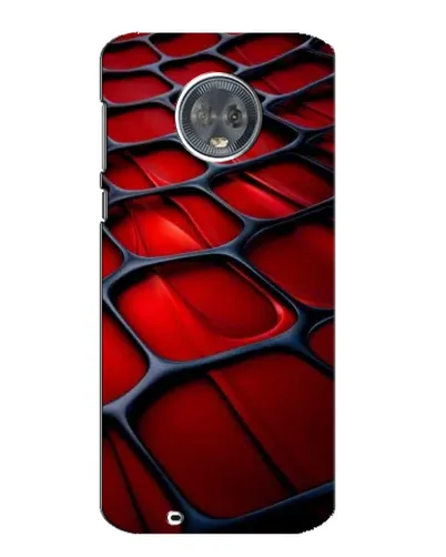 Чехол для Motorola MOTO G6 с картинкой «Красная глянцевая сетка»