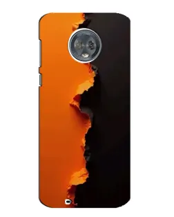 Чехол для Motorola MOTO G6 с картинкой «Оранжевый разлом»
