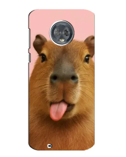 Чехол для Motorola MOTO G6 с картинкой «Капибара с языком»