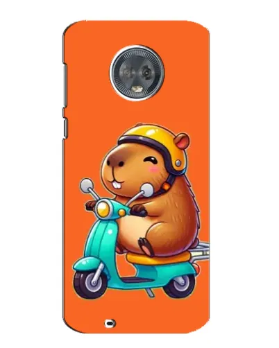 Чехол для Motorola MOTO G6 с картинкой «Капибара на скутере»