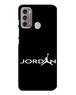 Чехол для Motorola MOTO G60 с картинкой «Jordan White Logo»