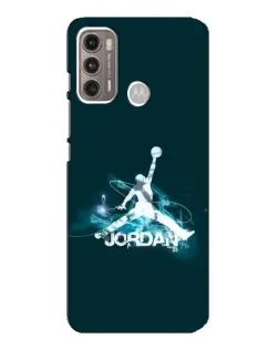 Чехол для Motorola MOTO G60 с картинкой «Jordan Blue Fire»