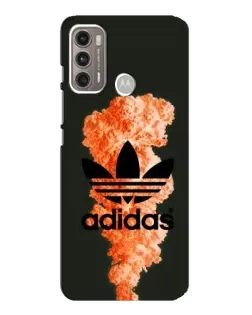 Чехол для Motorola MOTO G60 с картинкой «Оранжевый дым Adidas»