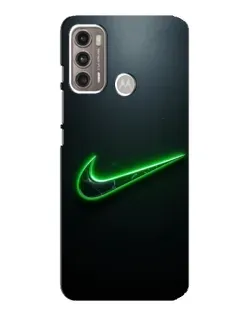 Чехол для Motorola MOTO G60 с картинкой «Неоновый контур Nike»