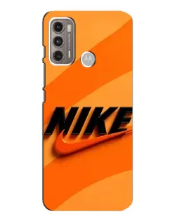 Чехол для Motorola MOTO G60 с картинкой «Оранжевый драйв Nike»