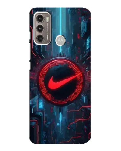 Чехол для Motorola MOTO G60 с картинкой «Техногенный стиль Nike»