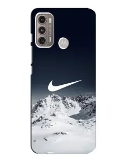 Чехол для Motorola MOTO G60 с картинкой «Nike — зимние горы»