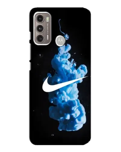 Чехол для Motorola MOTO G60 с картинкой «Nike и синий дым»