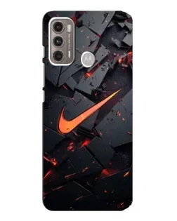 Чехол для Motorola MOTO G60 с картинкой «Nike — эффект разломов»