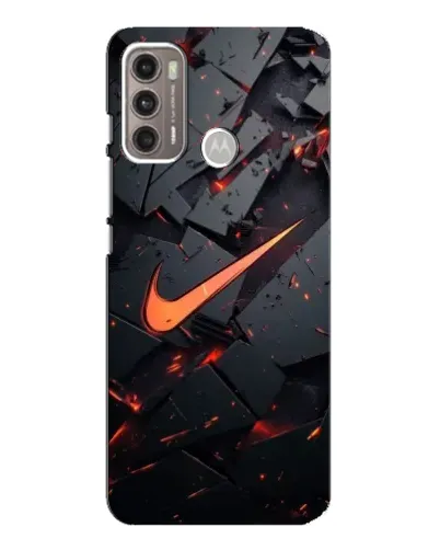 Чехол для Motorola MOTO G60 с картинкой «Nike — эффект разломов»