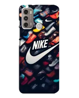 Чехол для Motorola MOTO G60 с картинкой «Коллекция кроссовок Nike»