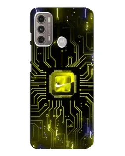 Чехол для Motorola MOTO G60 с картинкой «Nike — золотая искра»