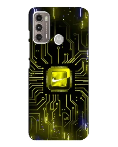 Чехол для Motorola MOTO G60 с картинкой «Nike — золотая искра»