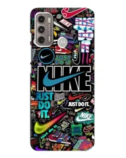 Чехол для Motorola MOTO G60 с картинкой «Яркий коллаж Nike»