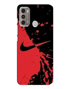 Чехол для Motorola MOTO G60 с картинкой «Красные брызги Nike»