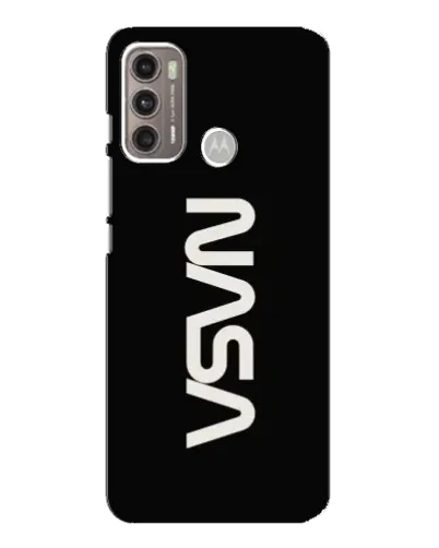 Чехол для Motorola MOTO G60 с картинкой «NASA — вертикальный логотип»