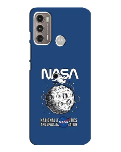 Чехол для Motorola MOTO G60 с картинкой «NASA — лунная миссия»