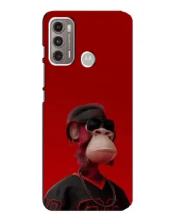Чехол для Motorola MOTO G60 с картинкой «Bored Ape в красном»