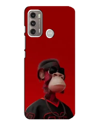 Чехол для Motorola MOTO G60 с картинкой «Bored Ape в красном»