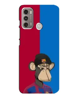Чехол для Motorola MOTO G60 с картинкой «Bored Ape — фанат Барсы»