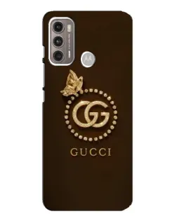Чехол для Motorola MOTO G60 с картинкой «Gucci — золотая бабочка»