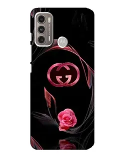 Чехол для Motorola MOTO G60 с картинкой «Gucci — неоновая роза»