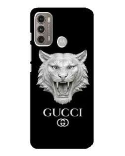Чохол для Motorola MOTO G60 з картинкою «Gucci — срібний лев»