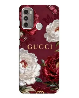 Чохол для Motorola MOTO G60 з картинкою «Gucci — бордові троянди»