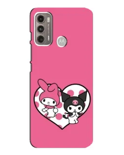 Чехол для Motorola MOTO G60 с картинкой «Kuromi и My Melody»