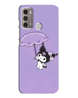Чехол для Motorola MOTO G60 с картинкой «Kuromi с зонтиком»