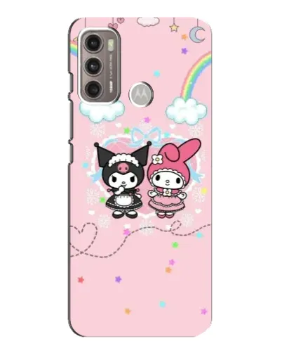 Чехол для Motorola MOTO G60 с картинкой «My Melody и Kuromi» Чехол для Motorola MOTO G60 с картинкой «My Melody и Kuromi»
