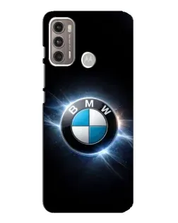 Чехол для Motorola MOTO G60 с картинкой «BMW — неоновое сияние»