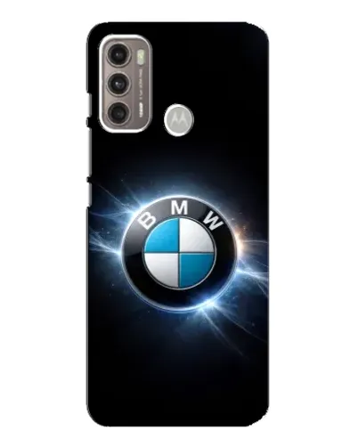Чехол для Motorola MOTO G60 с картинкой «BMW — неоновое сияние»